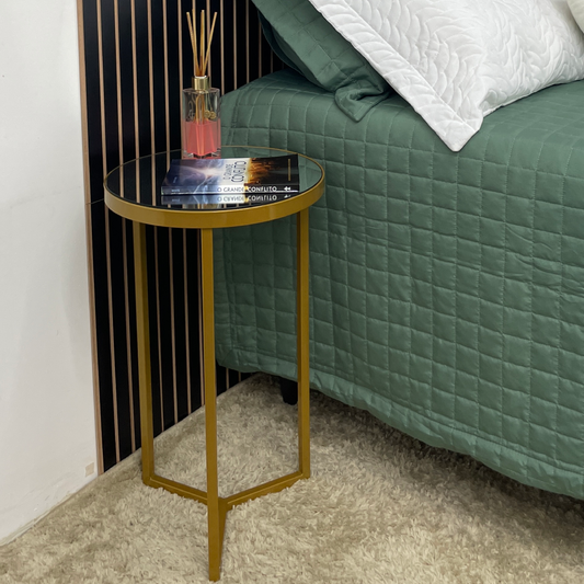 Conjunto Mesa Lateral Steel Glass